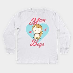 Mom of boys Kids Long Sleeve T-Shirt